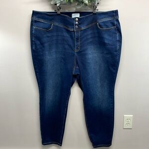 Lane Bryant High Rise Super Stretch 3 Button Jegging Denim Jeans 28